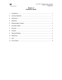 Module - Canadian Occupational Health Nurses Association