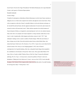 Jessie Fauset`s Not-So-New Negro Womanhood: The Harlem