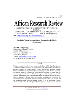 Symbolic Water Imagery in the Drama of J. P. Clark