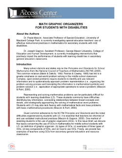 MATH GRAPHIC ORGANIZERS FOR STUDENTS WITH DISABILITIES