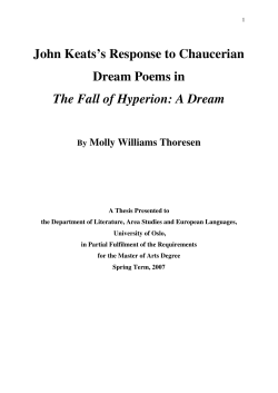 John Keats`s Response to Chaucerian Dream Poems in The Fall of