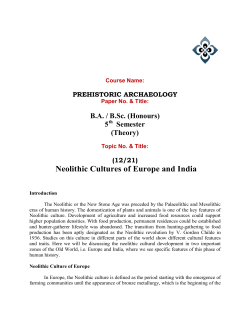 (12/21) Neolithic Cultures of Europe and India