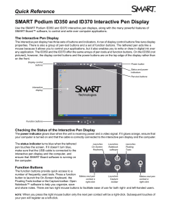 Quick Reference SMART Podium ID350 and ID370 Interactive Pen