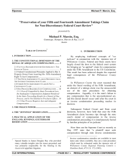 "Preservation of your Fifth and Fourteenth Amendment Takings