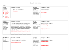 Macbeth &ndash; Poetic Devices