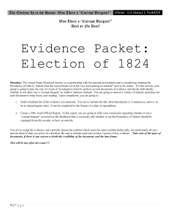 The Election Is in the House: Was There a &ldquo;Corrupt Bargain?&rdquo;