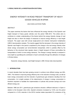 energy intensity in road freight transport of heavy goods vehicles in