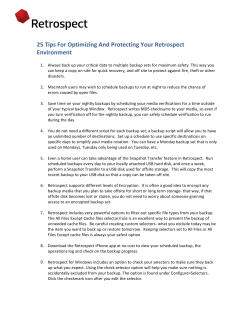 25 Tips For Optimizing And Protecting Your Retrospect Environment