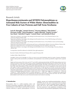 Hyperhomocysteinemia and MTHFR Polymorphisms as Antenatal