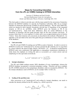 Steps for Converting Intensities from the JPL - Harvard
