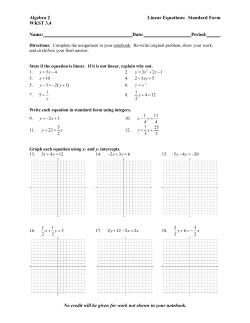 Directions: Complete the assignment in your notebook