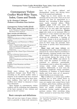 Contemporary Violent Conflict World