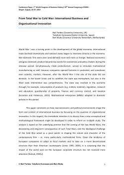 From Total War to Cold War: International Business and