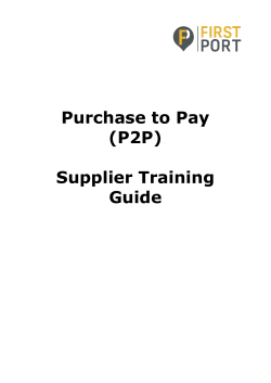 a Purchase to Pay Supplier Training Guide