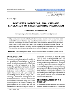 synthesis, modeling, analysis and simulation of stair climbing