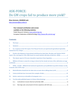 ASK-FORCE: Do GM crops fail to produce more yield?