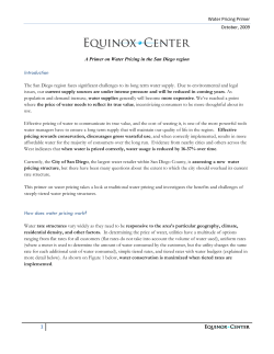 A Primer on Water Pricing in the San Diego region