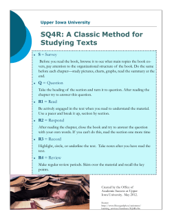 SQ4R: A Classic Method for Studying Texts - UIU