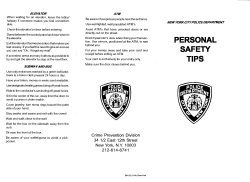 PERSONAL SAFETY TIPS