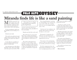 Miranda finds life is like a sand painting