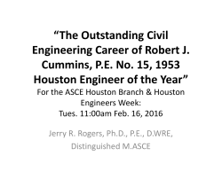 The Outstanding Civil Engineering Career of Robert J. Cummins, PE