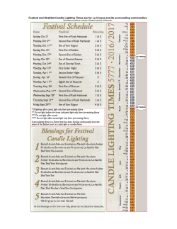 Candle Lighting Times and Blessings