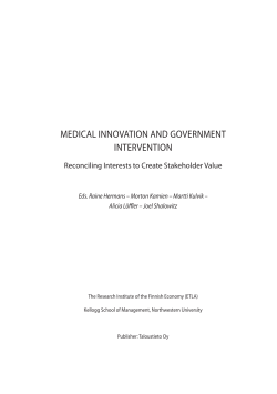 Medical innovation and GovernMent intervention
