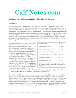 Calf Note #02 - Colostrum Feeding