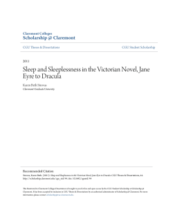 Sleep and Sleeplessness in the Victorian Novel, Jane Eyre to Dracula