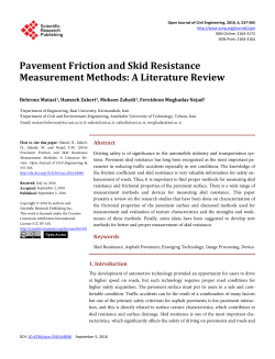 Pavement Friction and Skid Resistance Measurement Methods: A