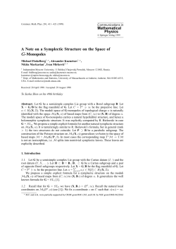 A Note on a Symplectic Structure on the Space of G