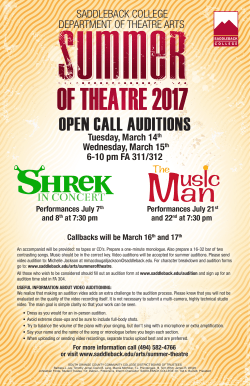 open call auditions - Saddleback College