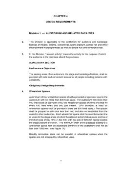 Division 1 --- AUDITORIUM AND RELATED FACILITIES