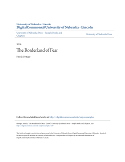 The Borderland of Fear - DigitalCommons@University of Nebraska