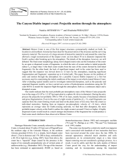 The Canyon Diablo impact event: Projectile motion through the