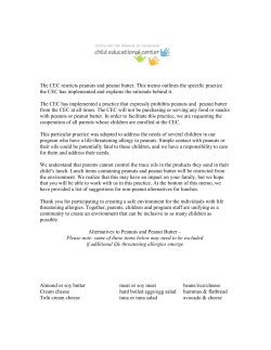 Peanut Restrictions - Child Educational Center