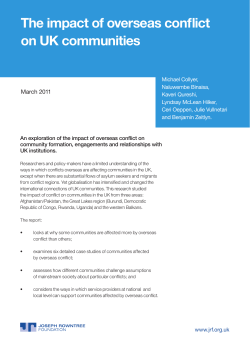 The impact of external conflict on UK communities