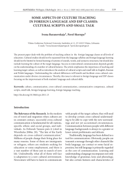 some aspects of culture teaching in foreign language and esp