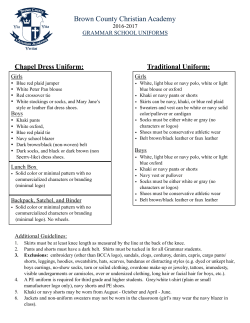 BCCA uniform policy - Brown County Christian Academy