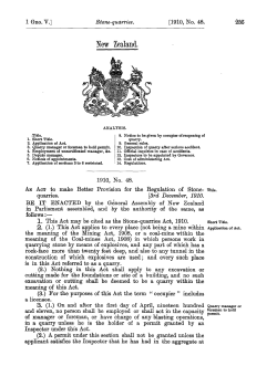 1 Geo V 1910 No 48 Stone-quarries