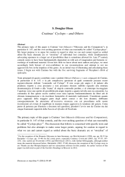 Cratinus` Cyclops &ndash; and Others