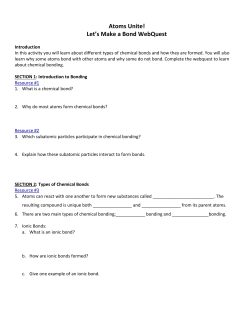 Atoms Unite! Let`s Make a Bond WebQuest