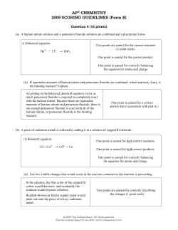 AP&reg; CHEMISTRY 2009 SCORING - AP Central