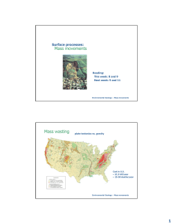 Mass movements Mass wasting