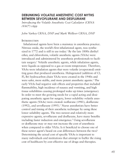 debunking volatile anesthetic cost myths between sevoflurane and