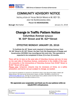 COMMUNITY ADVISORY NOTICE Change in Traffic Pattern Notice