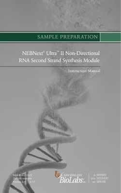 manual NEBNext mRNA Second Strand Synthesis Module E6111S