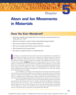 Atom and Ion Movements in Materials In