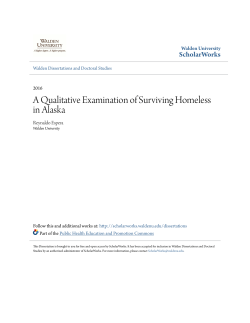 A Qualitative Examination of Surviving Homeless in Alaska