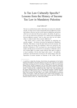 Is Tax Law Culturally Specific? Lessons from the History of Income